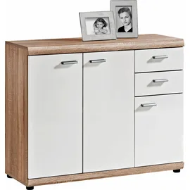 Procontour Sideboard 90 x 74 x 35 cm Eichefarben / Weiß