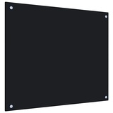 vidaXL Küchenrückwand Schwarz 70 x 60 cm Hartglas