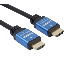 PremiumCord 4K HDMI 2.0b Kabel, Auflösung UHD 4K@60Hz 2160p , 3D, ARC, HDCP, vergoldete Metallstecker, schwarz und blau, Länge 2 m