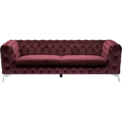 3-Sitzer Sofa Samtstoff burgunderrot SOTRA