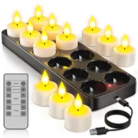 LED Teelichter mit Timer und Fernbedienung, 12er Set, 42-1