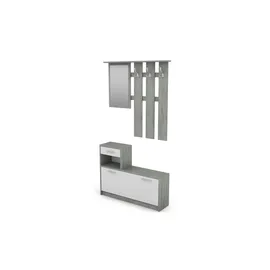 byLIVING Tamina 97 x 190 x 25 cm grau-weiß mit Spiegel
