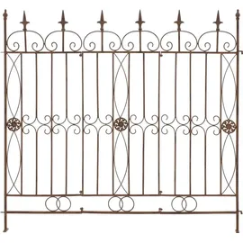 CLP Gartenzaun 124 x 116 cm Antik Braun/Metall