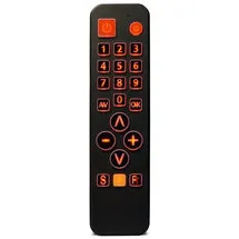 FeinTech FeinControl Universal-Fernbedienung (Infrarot-Lernfunktion, beleuchtete Tasten) schwarz