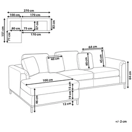 Beliani Ecksofa Schwarz Echtleder L-Förmig Rechtsseitig Modern Wohnzimmer - Schwarz/Silber