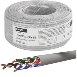 EMOS - UTP CAT 5e, PVC - CAT5e-Patchkabel UTP - CCA-Draht - Gigabit LAN Kabel - ungeschirmtes Ethernet Kabel - für Innenbereich