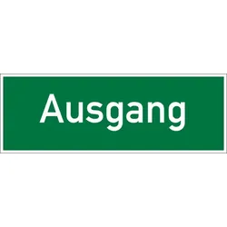 Rettungszeichen, Wortschild Ausgang - 300x105x1.5 mm Kunststoff nachleuchtend