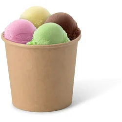 BIOZOYG 50 Stück Eisbecher Pappe 250 ml braun - umweltfreundlich, recycelbar, plastikfrei - Joghurtbecher, Papierbecher