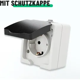 greate. Klappdeckelsteckdose 1-fach Grau