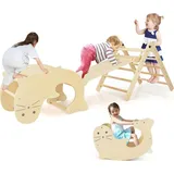 Goplus Kletterdreieck 6 in 1 Bunt/Naturbelassen