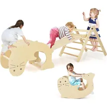Goplus Kletterdreieck 6 in 1 Bunt/Naturbelassen