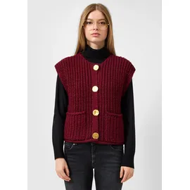 QS Strickweste mit goldfarbenen Knöpfen rot L