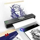 vretti Tattoo Drucker, Tattoo Stencil Drucker mit A4 Transferpapier, Transfer Maschine Professionelle Thermodrucker Kompatibel mit iOS, Android, Laptop für Büro