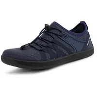 AONETIGER Unisex Knit BarfußSchuhe Damen Herren Weich Leicht Atmungsaktiv Barfuss Schuhe Mit Outdoor Breiter Zehenbox Und Zero-Drop Solhe Fitnessstudio(Dunkelblau 40EU) - 40 EU