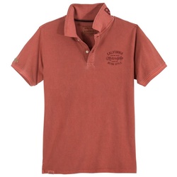 redfield Poloshirt Übergrößen Poloshirt Vintagelook ziegelrot Redfield rot XXXL