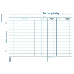 Avery Zweckform Formularbuch Buchungsbeleg A5 weiß VE=50 Blatt
