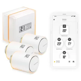 Netatmo Intelligenter Thermostat mit 3 Thermostatköpfen Heizkörperthermostat