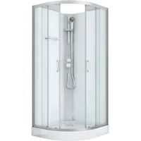 SANOTECHNIK Komplettdusche DALLAS, BxT: 90x90 cm, Einscheibensicherheitsglas silberfarben