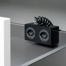 Neoro Möbeldoppelsteckdose mit Klemmbefestigung BT014 12 x 6 cm