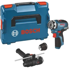 Bosch GSR 12V-35 FC Professional inkl. 1 x 3,0 Ah + 2 x Aufsatz + Ladegerät + L-Boxx