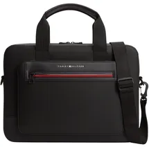 Tommy Hilfiger Herren Laptoptasche Foundation Computer mit Außentasche, Schwarz (Black), Einheitsgröße