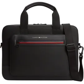 Tommy Hilfiger Herren Laptoptasche Foundation Computer mit Außentasche, Schwarz (Black), Einheitsgröße