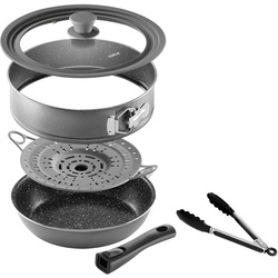 Pfannen-Set STONELINE Pfannen Gr. Ø 24 cm + Höhe 5,7 cm, grau (anthrazit) Pfannenset Pfannensets Pfanne Induktion