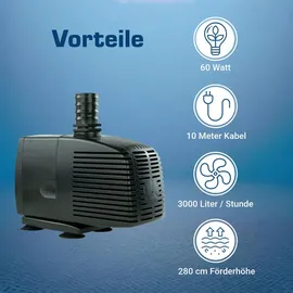 KERRY Teichpumpe 3.000L/H
