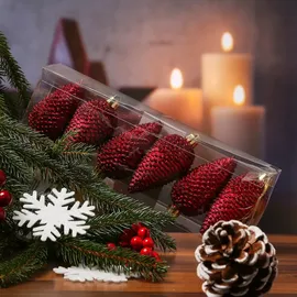 MARELIDA Christbaumschmuck bruchfest glitzernd H: 8cm 6St.