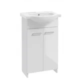 DEFTRANS Badezimmerschrank mit Waschbecken, stehend, weiß, 50 cm, Marlena