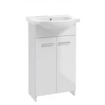 DEFTRANS Badezimmerschrank mit Waschbecken, stehend, weiß, 50 cm, Marlena