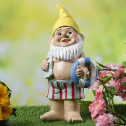 Gartenzwerg BERT - Zwerg im Badeanzug - Gartenfigur - Polyresin - H: 30cm - bunt