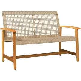 vidaXL Gartenlounge, Garten-Lounge-Set Beige Poly Rattan und Akazienholz