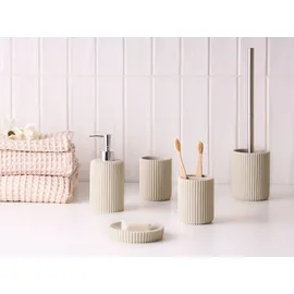 Beliani Badaccessoires Set 5-teilig Hellbeige
