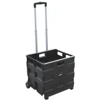 VISO Klappbare Kiste mit Teleskopgriff schwarz, 42x38x40 cm