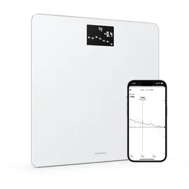 Withings Body — WIFI-verbundene Waage mit Gewichts- und BMI-Tracking, digitale Personenwaage mit App-Synchronisierung über Bluetooth oder WIFI, Weiß