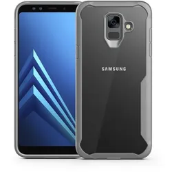 Handy Tasche für Samsung Galaxy A6 Full Panzer Case Schutz Hülle Cover Grau