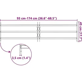 vidaXL Fenstergitter Verstellbar mit 3 Querstäben 1000-1500 mm