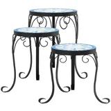 vidaXL Pflanzentreppe 26 x 35 cm Blumenregal Pflanzentreppe Pflanzenregal Pflanzenständer Po blau