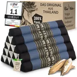 livasia Keilkissen Dreieckskissen hoch (Classic) - 38x55x35cm, Kapok, vegan, handgefertigt blau