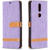 Handyhülle für Nokia 2.4 Hülle Leder, genähte Farbe, Denim-Leder-Hülle Nokia 2.4 Klapphülle Handytasche Case für Nokia 2.4 Handy Hüllen-6