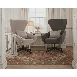 bene living Ohrensessel Marconia Polyester 74 x 109 x 80 cm Grau drehbar
