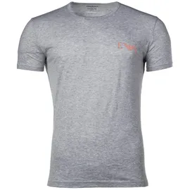 Emporio Armani Herren T-Shirt, 2er Pack - BOLD MONOGRAM, Rundhals, Fitted Fit, Stretch Cotton Schwarz/Grau XL
