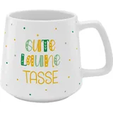 SHEEPWORLD GRUSS & CO Tasse konisch "Gute Laune Tasse" | Steinzeug, 43 cl, mehrfarbig | Geschenk Freunde | 48446