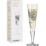 Ritzenhoff & Breker RITZENHOFF Champagnerglas 200 ml Serie Goldnacht Nr. 30 - Rosen-Garten-Motiv mit Echt-Gold - Made in Germany