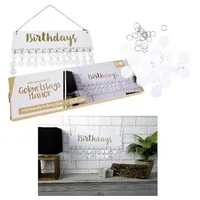 Michel Toys Geburtstagskalender DIY Erinnerung mit 25 Namenschips weiß,