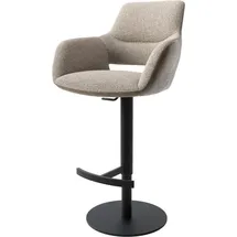 DeLife Barstuhl Yago-Flex Materialmix Mikrofaser Schlamm / Bouclé Schlamm Drehfußhöhenverstellbar Metall Schwarz drehbar Taschenfederkern