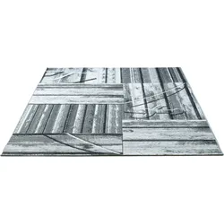 Teppich SANSIBAR "Rantum Beach SA-023", grau, B:80cm H:5mm L:165cm, Polypropylen, Teppiche, Flachgewebe, modernes Design, Motiv Holzdielen, In- & Outdoor geeignet