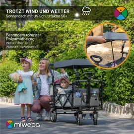 MIWEBA Bollerwagen MB-20 faltbar Beige/Bordeaux rot