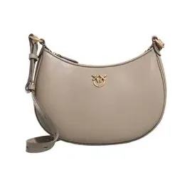 PINKO Half Moon Mini Bag Leder Grau/Gold